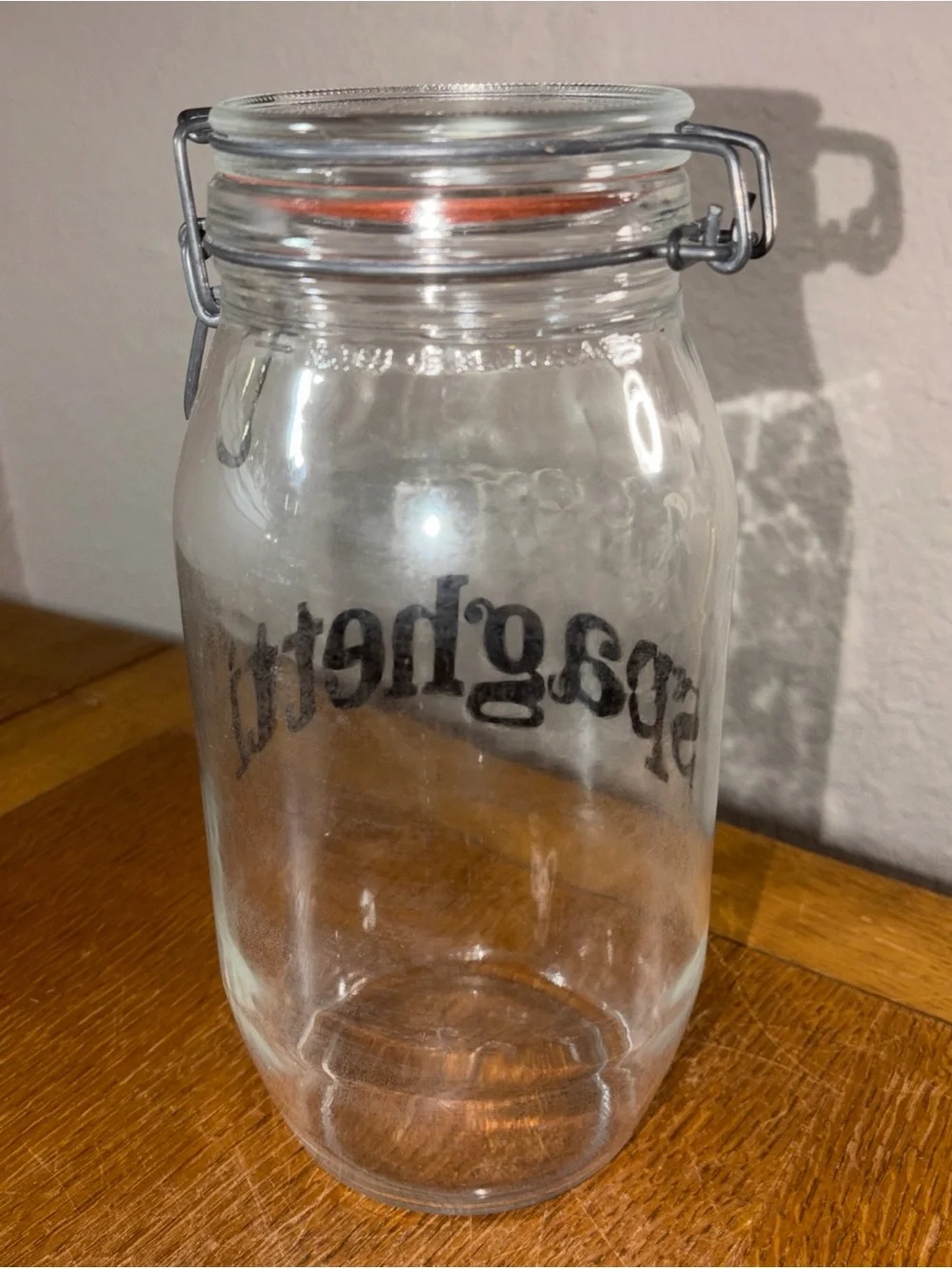 Vintage 1970's 10” SPAGHETTI Mason Jar Canister MCM Mid Century modern